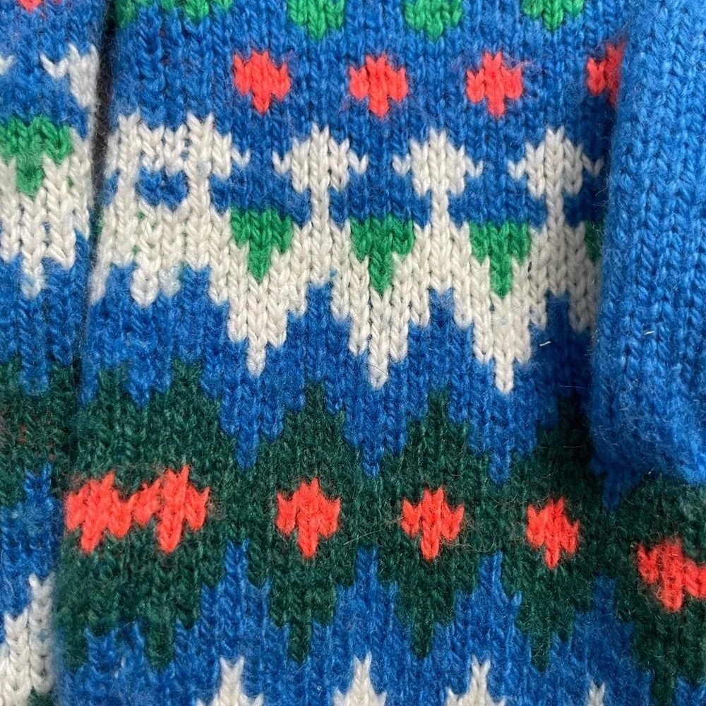 Crewcuts Cozy Knit Kids Mittens - Blue and White size L (12-14)